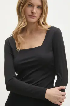 Answear Lab bluza femei, culoarea negru, neted imagine