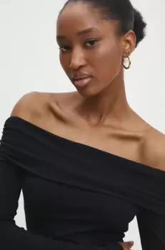 Answear Lab bluza femei, culoarea negru, neted imagine