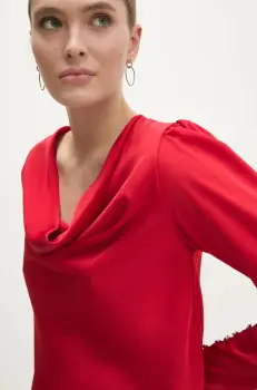 Answear Lab bluza femei, culoarea rosu, neted imagine