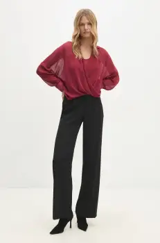 Answear Lab bluza femei, culoarea rosu, neted imagine