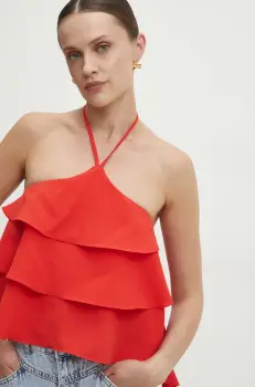 Answear Lab bluza femei, culoarea rosu, neted imagine