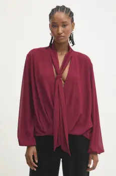 Answear Lab bluza femei, culoarea rosu, neted imagine