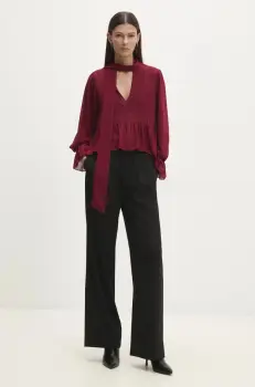 Answear Lab bluza femei, culoarea rosu, neted imagine