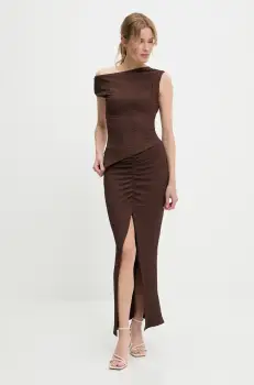 Answear Lab bluza si fusta culoarea maro imagine