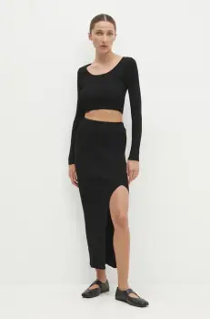 Answear Lab bluza si fusta culoarea negru imagine