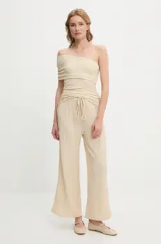 Answear Lab bluza si pantaloni culoarea bej imagine