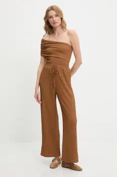 Answear Lab bluza si pantaloni culoarea maro imagine