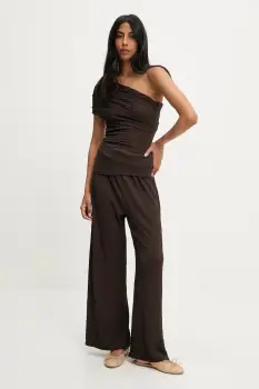 Answear Lab bluza si pantaloni culoarea maro imagine