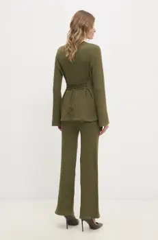 Answear Lab bluza si pantaloni culoarea verde imagine