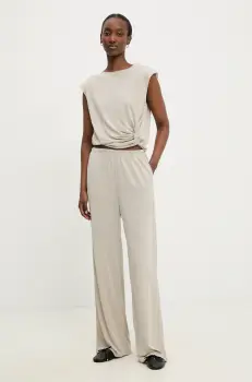 Answear Lab bluza si pantaloni femei, culoarea bej imagine