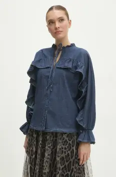 Answear Lab bluza subtire de blugi femei, neted imagine