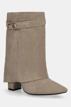Answear.LAB botine culoarea maro, cu toc drept, izolare usoara imagine
