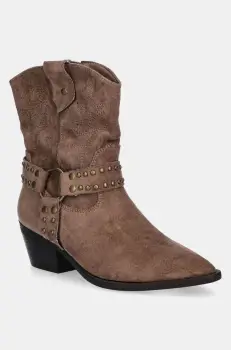 Answear Lab botine femei, culoarea bej, cu toc drept imagine