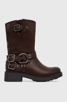Answear Lab botine femei, culoarea maro, cu toc plat, izolare usoara imagine