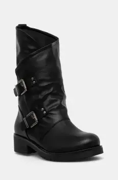 Answear Lab botine femei, culoarea negru, cu toc plat imagine