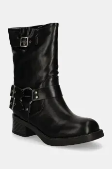Answear Lab botine femei, culoarea negru, cu toc plat imagine