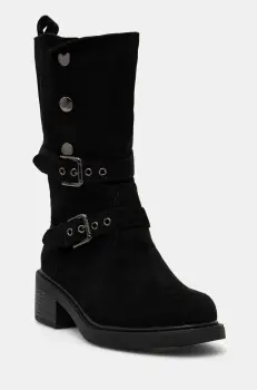 Answear Lab botine femei, culoarea negru, cu toc plat imagine