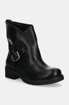 Answear Lab botine femei, culoarea negru, cu toc plat imagine