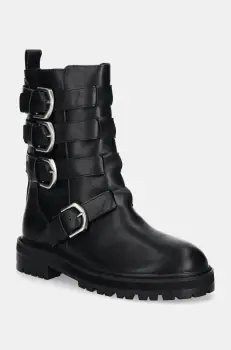 Answear Lab botine femei, culoarea negru, cu toc plat imagine