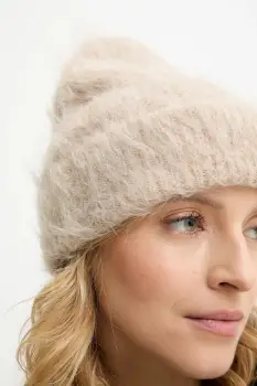 Answear.LAB caciula de casmir culoarea bej imagine