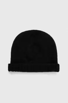 Answear Lab caciula si fular din lana culoarea negru imagine