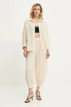 Answear Lab camasa si pantaloni culoarea bej imagine