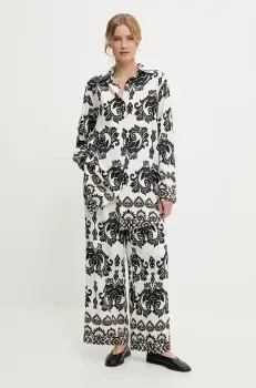 Answear Lab camasa si pantaloni culoarea negru imagine