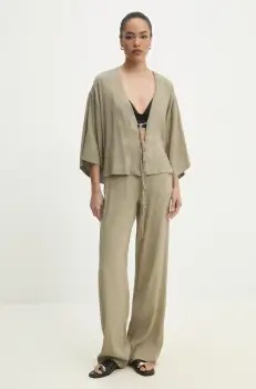 Answear Lab camasa si pantaloni de in femei, culoarea verde imagine