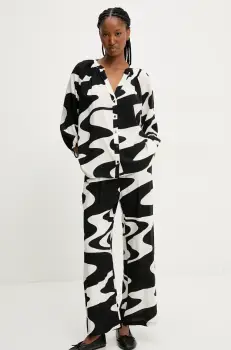 Answear Lab camasa si pantaloni femei, culoarea negru imagine