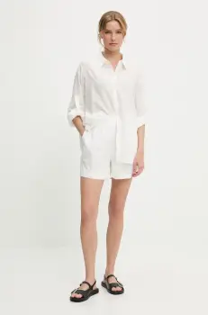 Answear Lab camasa si pantaloni scurti culoarea alb imagine