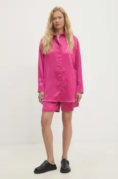 Answear Lab camasa si pantaloni scurti culoarea roz imagine