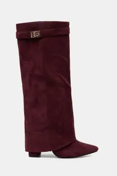 Answear.LAB cizme culoarea bordo, cu toc drept imagine