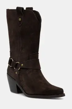 Answear.LAB cizme de cowboy din piele intoarsa culoarea maro, cu toc drept imagine