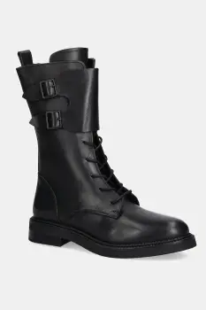 Answear.LAB cizme de piele culoarea negru, cu toc plat imagine