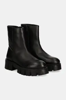 Answear Lab cizme de piele femei, culoarea negru, cu platforma imagine