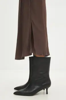 Answear Lab cizme de piele femei, culoarea negru, cu toc cui, izolare usoara imagine