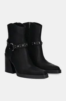 Answear Lab cizme de piele femei, culoarea negru, cu toc drept imagine