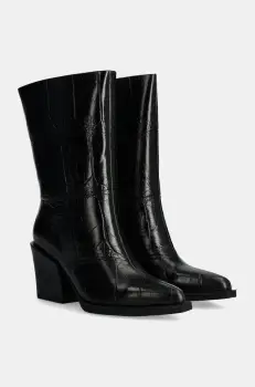 Answear Lab cizme de piele femei, culoarea negru, cu toc drept, izolare usoara imagine