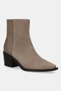 Answear.LAB cizme din piele intoarsa culoarea bej, cu toc drept, izolare usoara imagine