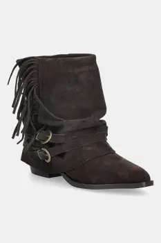 Answear.LAB cizme din piele intoarsa culoarea maro, cu toc drept imagine