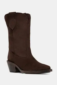 Answear.LAB cizme din piele intoarsa culoarea maro, cu toc drept imagine