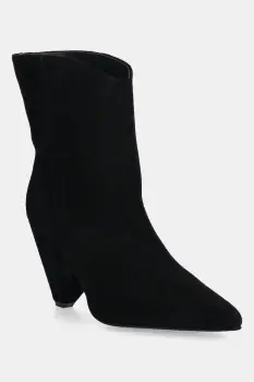 Answear.LAB cizme din piele intoarsa culoarea negru, cu toc drept imagine