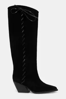 Answear.LAB cizme din piele intoarsa culoarea negru, cu toc drept imagine