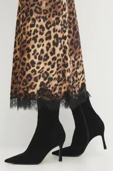 Answear Lab cizme din piele intoarsa femei, culoarea negru, cu toc cui imagine