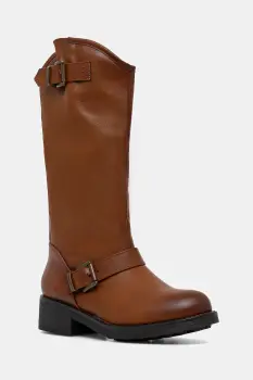 Answear Lab cizme femei, culoarea maro, cu toc plat, izolare usoara imagine