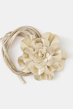 Answear Lab curea de piele culoarea auriu imagine