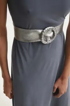 Answear Lab curea de piele femei, culoarea argintiu imagine