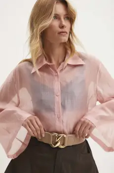 Answear Lab curea de piele femei, culoarea bej imagine