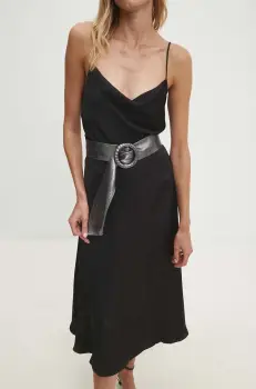 Answear Lab curea de piele femei, culoarea gri imagine