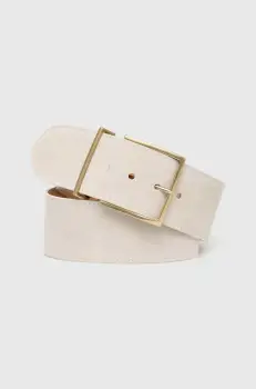 Answear Lab curea din piele intoarsa culoarea bej imagine